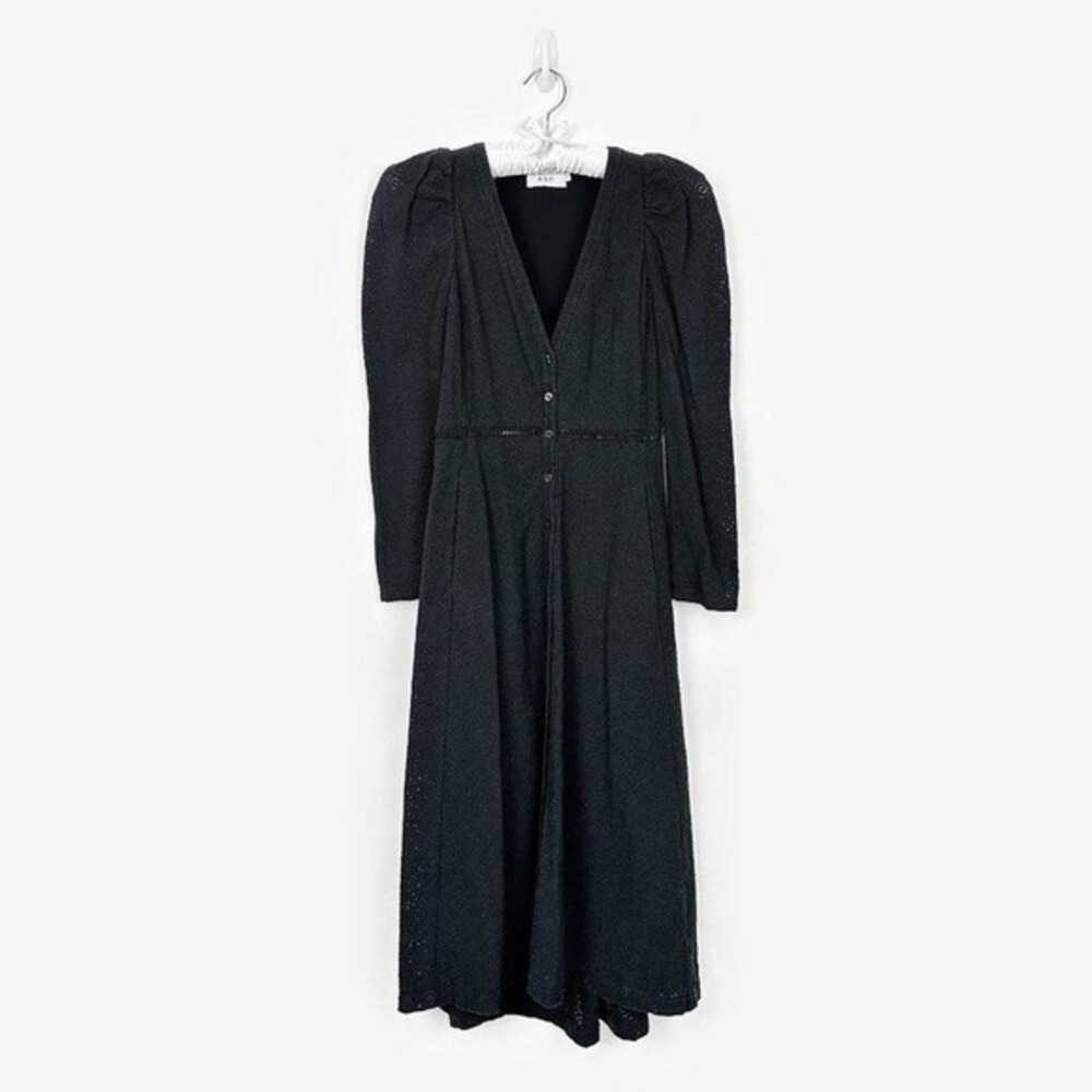 A.L.C. Adler Dress Size 6 Black Cotton Eyelet Gothic Romantic Dark Academia Noir